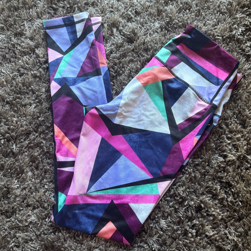 Colorful women’s Geometric multicolor Leggings Nicole Miller New York small